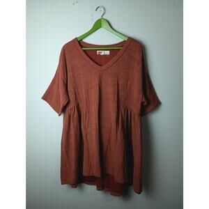 FP Beach Stone Harbor Rust Orange Mini Dress Women's Small Vacation Oversized